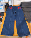 Five-Pointed Star Deconstructs Jeans Women Y2k High Street Trousers Bump Color Splicing Drag Trousers 68HZ