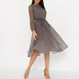 Dili Leisure Vacation Break Point Long-Sleeved Long-Sleeved Dress Dress Women's Dress 2025 Summer
