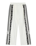 Y2K Vintage Striped Loose Swear Japanese Harajuku Lace Lace Ribbon Han Version Of Street Straight Trousers 68HZ