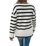 Dili Casual Holiday Wind Bumps Striped Long-Sleeved Sweater Women's Clothing 2025 Spring And Summer