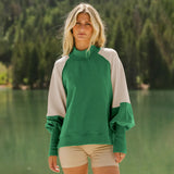 Hot Sales Women's Clothing Color Design Lantern Sleeve Half-High Collar Long Sleeves Casual Commuter Woman