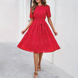 Dili Women's Clothing 2025 Spring And Summer Temperament Casual Wave Point With Long Dress Dress Dress