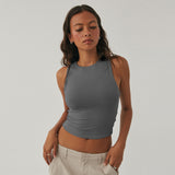 New Y2K Sexy Umbilical Women's Sleeveless Round-Necked Hand-Over Bm Top