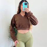 Women's Clothing Long-Sleeved Casual Solid-Colored Tat 68HZ