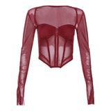 2025 Autumn New Women's Clothing Solid Color Body Exposed Umbilly Street Fashion Collar Long Sleeve Tops Women 68HZ