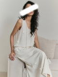 Summer New Handmade Three-Dimensional Petal Nails Studs TR Flattened Sleeveless Blouse Half-Dress Set