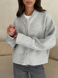 2025 Exploding Long-Sleeved Zipper Sweater Cardigan Languiled Knitted Coat