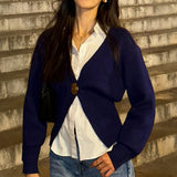 Dili Casual Simple Style Deep V Premium T-Shirt Sweater Women's Clothing 2025 Autumn And Winter