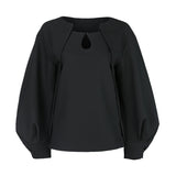 New Modified Face Drop Drops Light Dress Black T-Shirt With French Simple Design Shirt