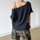2025 Summer New Women's Street Fashion Letter Print Short-Sleeved Umbilical T-Shirt 68HZ