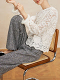 Silken Velvet Lei + Sable Hair Splicing Double-Layer Anti-Permeable Skin Comfortable Temperament Top