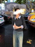 New Fake Two Intellectual Style Sweaters Can Be Unpacked And Bumpy Knitted Shirts In The Spring