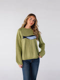 Spring And Autumn 2025 New Round-Necked Small Fish Pattern Leisure Knitted Sweater