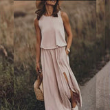 2026 Summer New Holiday Wind Solid Colored Rounded Clame Suspension Lantern Fork Dress Dress
