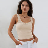 Y2K Women's New Pure Mb Sling Belt Vest With Lace Slimming Top Hottie Summer