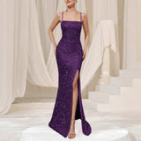 New Women's High-Waisted Sexy Glide Open Forked Bridesmaid Dress With Evening Dress