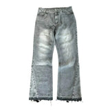 Trendy Towel Embroidered Jeans Men Y2k High Street Niche Design Feeling Casual Straight Pants Trend 68HZ