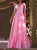 Spring And Summer New Deep V-Neck Sexy Bare Back Strap Sling Dress Dress Dress Dress