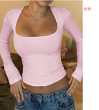 Diju Y2K Hottie Style Long Sleeve Sleeves Sleeve Vest T-Shirt Women's Clothing 2025 Autumn And Winter