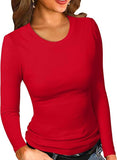 2025 New Women's Modale Ro-Necked T-Shirt Basic Solid Long Sleeve