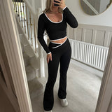 Dili Y2K Sports T-Shirt Yoga Trousers Women's Suit 2025 Autumn And Winter