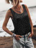 2025 New Summer Women's Fashion Sleek Design U Collar Vest Exquisite Niche Sleeveless Top