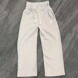 Tide Embroidery Double Waist-Headed Trousers Men And Women With The Same High Street Design Loose Fake Two Casual Pants 68HZ