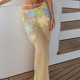 2025 Summer New Temperament Elegant Holiday Knitted Fashion Hollow Hanging Neck Leisure Tie High Waist