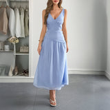 Dili Temperament Elegant Windy Deep V-Low Dress Dress Women's Dress 2025 Spring And Summer