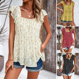 Dili Women's Clothing 2025 Spring And Summer Temperament Broken Flower Collar Top