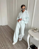 Casual Sports Ladies Set Solid Color Long Sleeve Zipper Jacket Tight Pants Two-Piece Set 68HZ