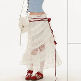 Lace-Level Dress Design Picts Cake Dress White Medium Long Half Dress Girl New 68HZ