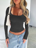 Dili Y2K Hottie Wind Solid Long-Sleeved Vest T-Shirt Women's Clothing 2025 Spring And Summer