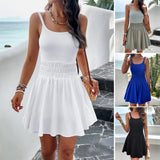 Dili Women's Clothing 2025 Spring And Summer Temperament Elegant Solid Color Sling Movement Dress