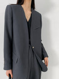 New V-Neck Minimalist Designer Suit Suit Suit Female Korean Version Of Harlan Pants Set