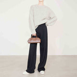 Trousers White Banana Pants Women Hanging Straight Slack Autumn Winter Thick Hairy Broad Leg Pants