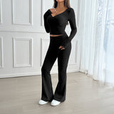 Dili Y2K Sports Style T-Shirt Yoga Trousers Two Sets Of Women's Clothing 2025 Autumn And Winter
