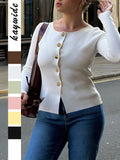 Dili Casual Simple Long-Sleeved Button Bottom Shirt Weaving Women's Clothing 2025 Autumn And Winter