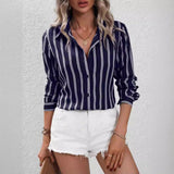 Spring And Summer Women's New Commuting Fashion Fashion Striped Loose Shirt Women Long Sleeves