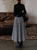 Four Seasons Wearing Retro Black And White Classic A-Shaped Dress Dress Half-Dress Women Southeast Asia