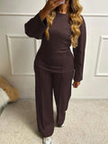 Dili Casual Fashion T-Shirt Trousers Two-Piece Women's Suit 2025 Autumn And Winter