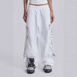 New Retro Print Trousers Men's And Women's High Street Design Trousers 68HZ