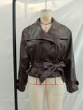 Women's Clothing 2025 Autumn Temperament Fashion Collar Double Buckle Collar Collar Collar Collar Collar Collar Collar Collar Collar Collar With Leather Jacket Neapolitan Clothing