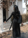 New Long-Staying Chinese Style Chinese Style Knitted V-Necked Tagonal Dress Dress Woman