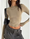 2025 Women's Long-Sleeved T-Shirt Spring And Autumn Solid-Colored T-Shirt T-Shirt Women's Street Dress Shirt Short