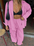 Dili Casual Holiday Long-Sleeved Shirt Straight Trouser Suit Women's 2025 Autumn And Winter