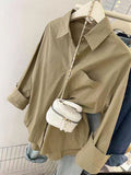 Dili Leisure Vacation Button Long Sleeve 100 Tower Shirt Women's Winter 2025