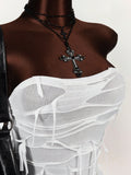 New Solid-Color INS Body-Repair Sexy Chest-Slaming Elastic Dew-Soliding Su-Otico Personality Jumpsuit