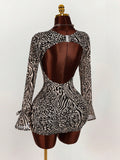 New Crashing INS Round-Neck Temperament Horn Sleeves To Show Off The Back Of The Waist And Hip Skirt Dress