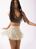 Women's Half-Dress Skirts Anti-Walking Summer New High-Waisted T-Shirt With Mesh Yarn Bony Skirts Babes